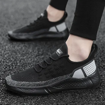 

Summer Fashion Men's Sports Shoes Trend Wild Hard-Wearing Running Shoes Breathable Flying Woven Casual Shoes Zapatos Dorados