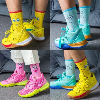 

Exempt Postage Fashion New Combed Cotton Deodorant Hip Hop Women Men Socks Cartoon Couple Funny Happy Socks Slippers