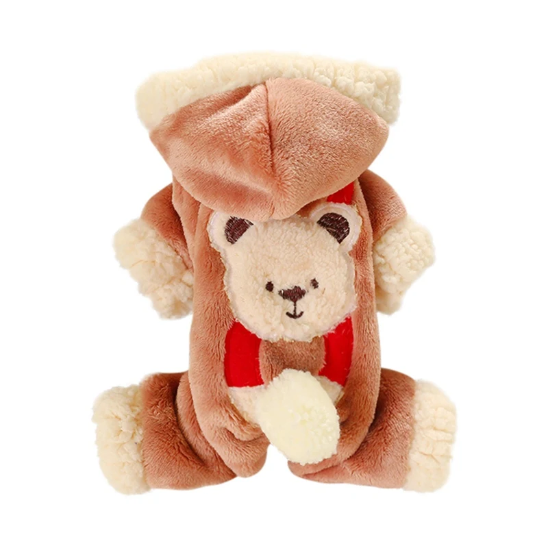 Чехол для мобильных телефонов с забавным рисунком медведя Косплэй костюм с рисунком собачки и котика прекрасный комбинезон осень-зима модные теплые коралловые бархат утолщение 4 ноги пальто - Цвет: P