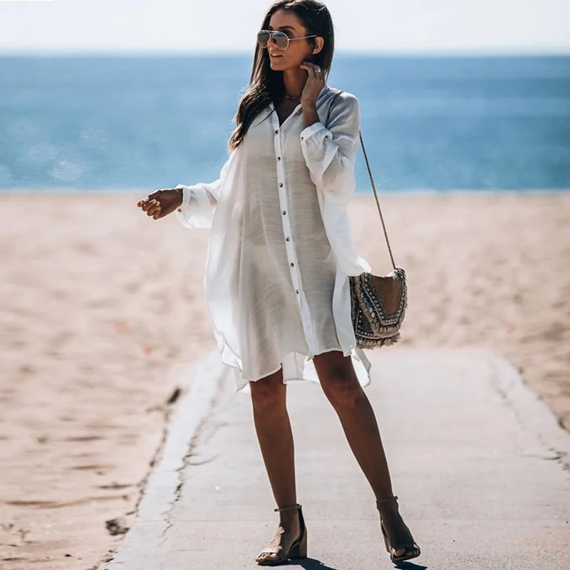 2022 Cotton Shirt Style Beach Wear 