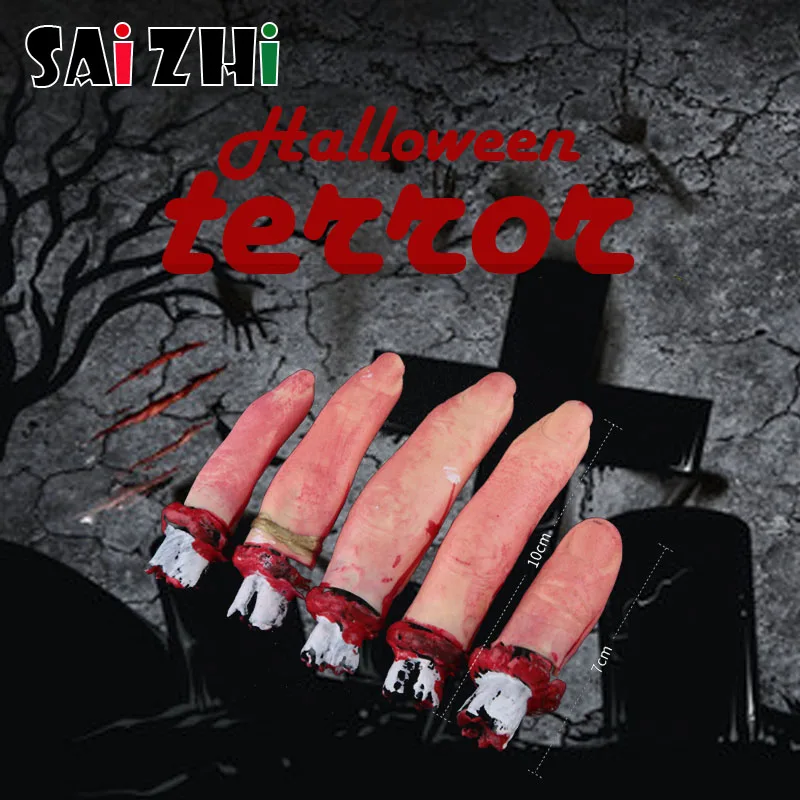 

Saizhi 5 B Fingers Halloween Props Severed Blood Decoration Toy For Scary Party Bar Haunted House Broken Gadgets SZ2425