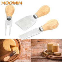 HOOMIN 3 шт./компл. нож с деревянной ручкой комплект сырорезка комплекты столовые приборы для сыра жаропрочные кухонные принадлежности