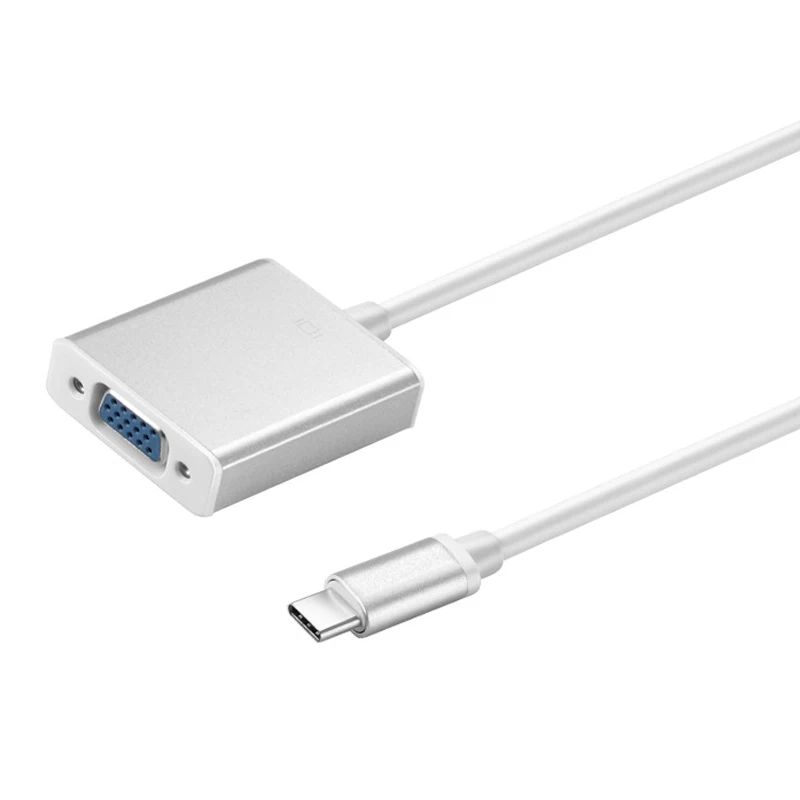 New Usb C 3.1 Type C To Vga Monitor Projector Video Cable Converter Adapter Hd Silver
