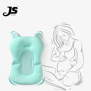 

JusanbabyShower Bath Tub Pad Non-Slip Bathtub Seat Support Mat Newborn Safety Security Bath Support Cushion Foldable Soft Pillow