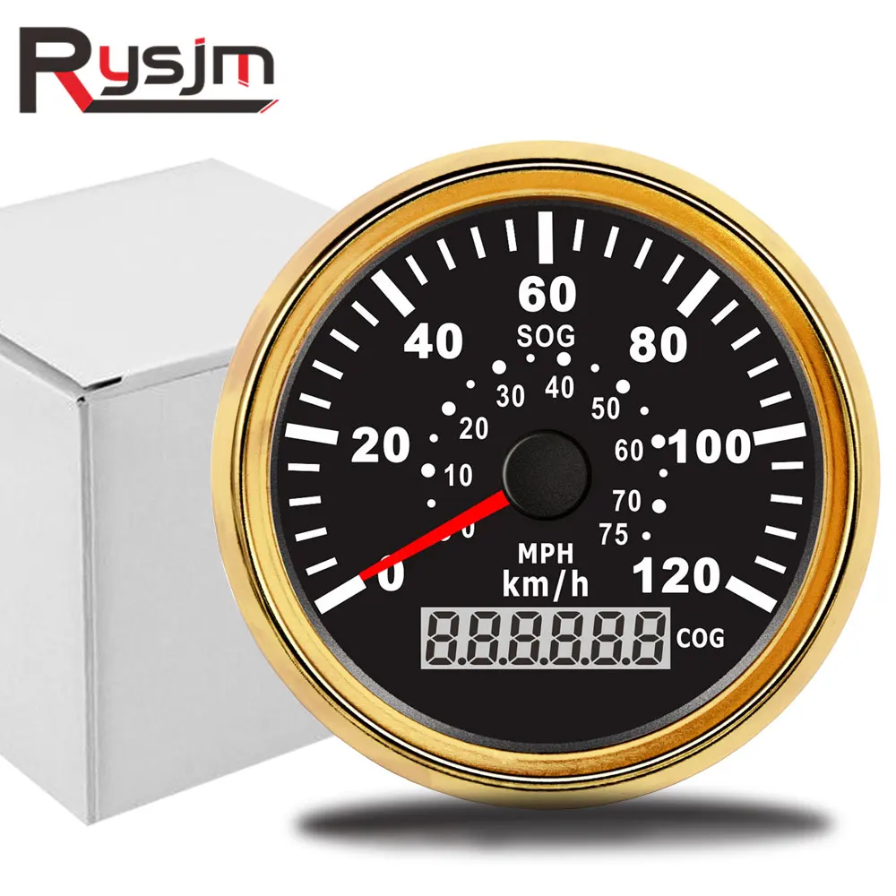 85mm GPS Compass Speedometer Odometer Gauge Digital White for Car Truck Motor