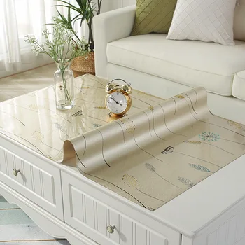 

Printed Tablecloth Waterproof, Oil-proof, Hot-proof, Plastic Washable Square Tablecloth Soft Glass Home Tablecloth Coffee Table