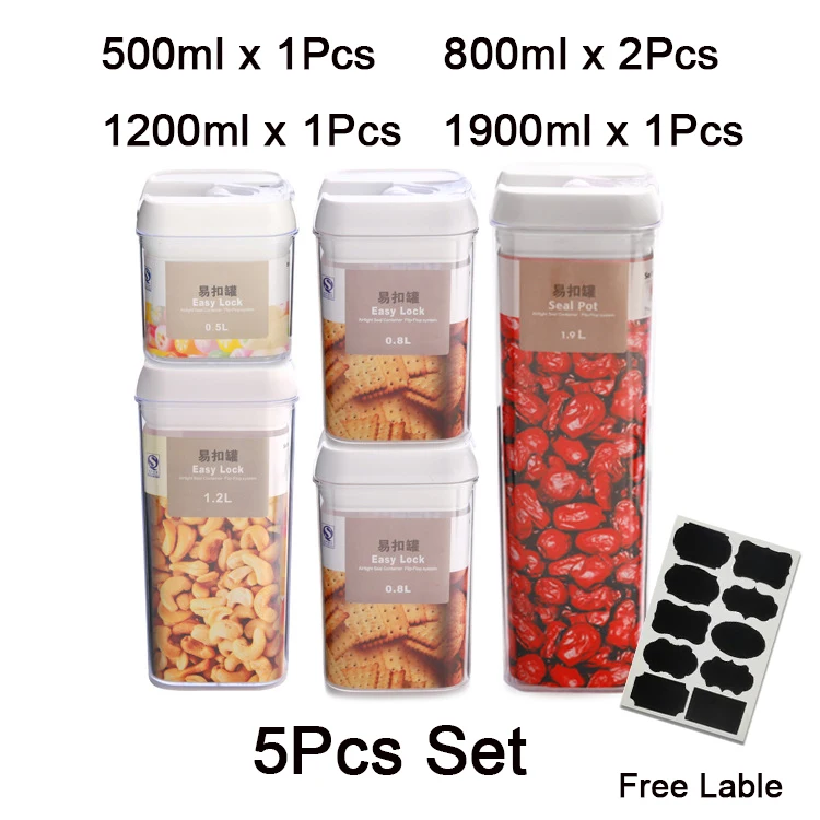 Set of 3 Airtight Food Storage Containers with Lids, BPA Free, Extra Large  Capacity (1800ML, 3000ML and 6800ML) - AliExpress