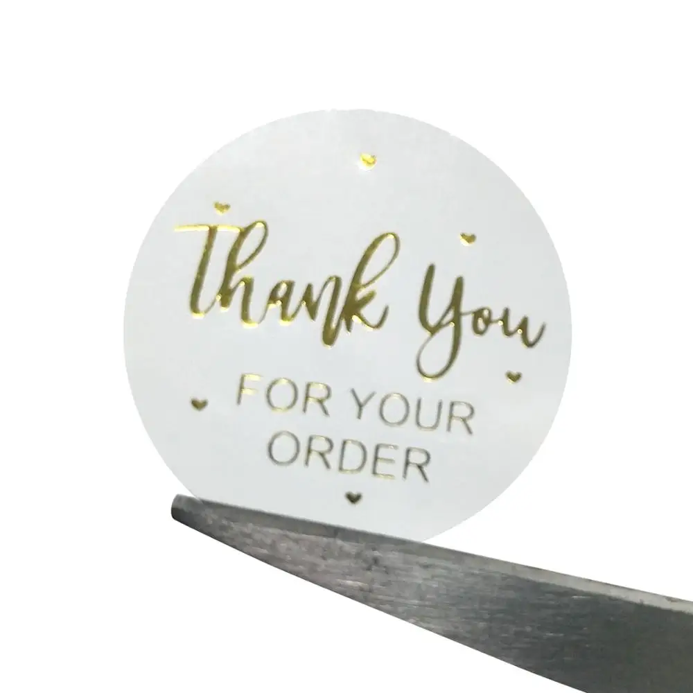 

50-500pcs Round Gold Foil Thank You For Your Order Stickers 1 inch Wedding Pretty Gift Cards Envelope Sealing Label Stickers