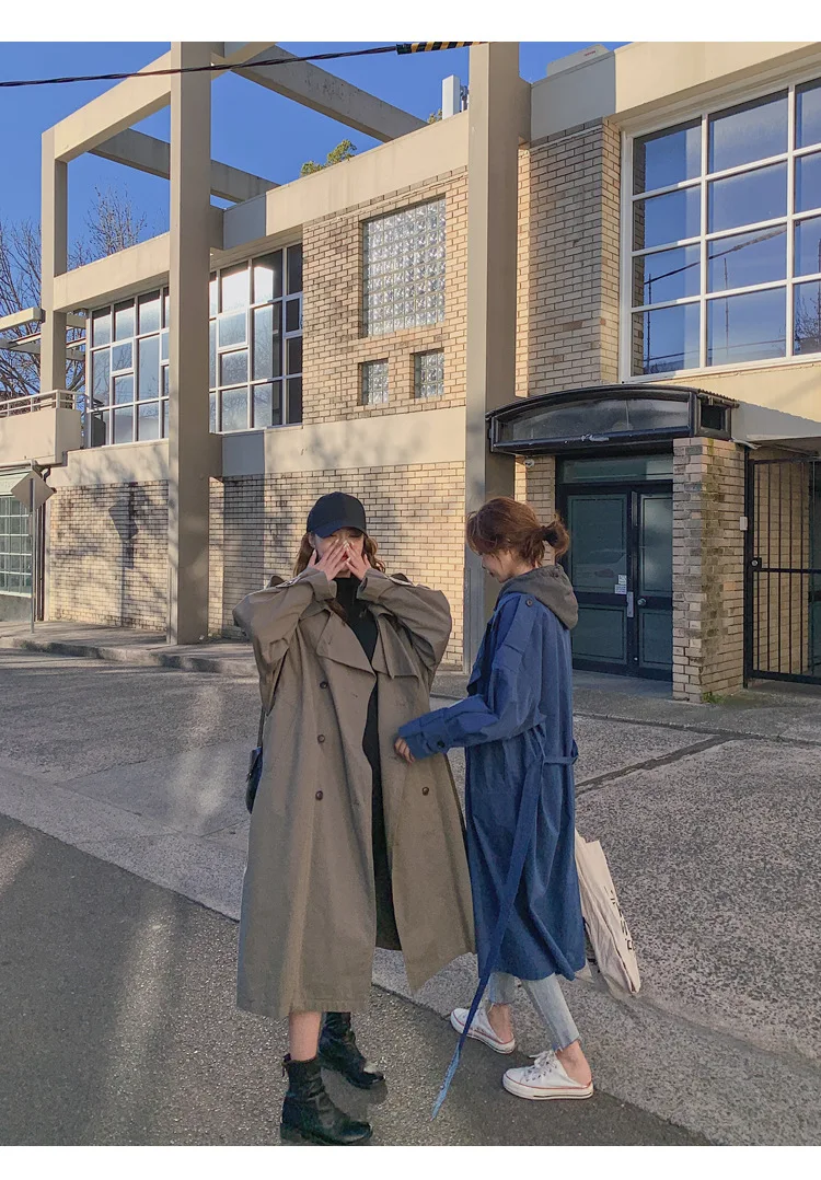 Модное Длинное Пальто для фотосессии в Корейском стиле, осень, стиль, женское платье, Ретро стиль, британский стиль, элегантное, двубортное