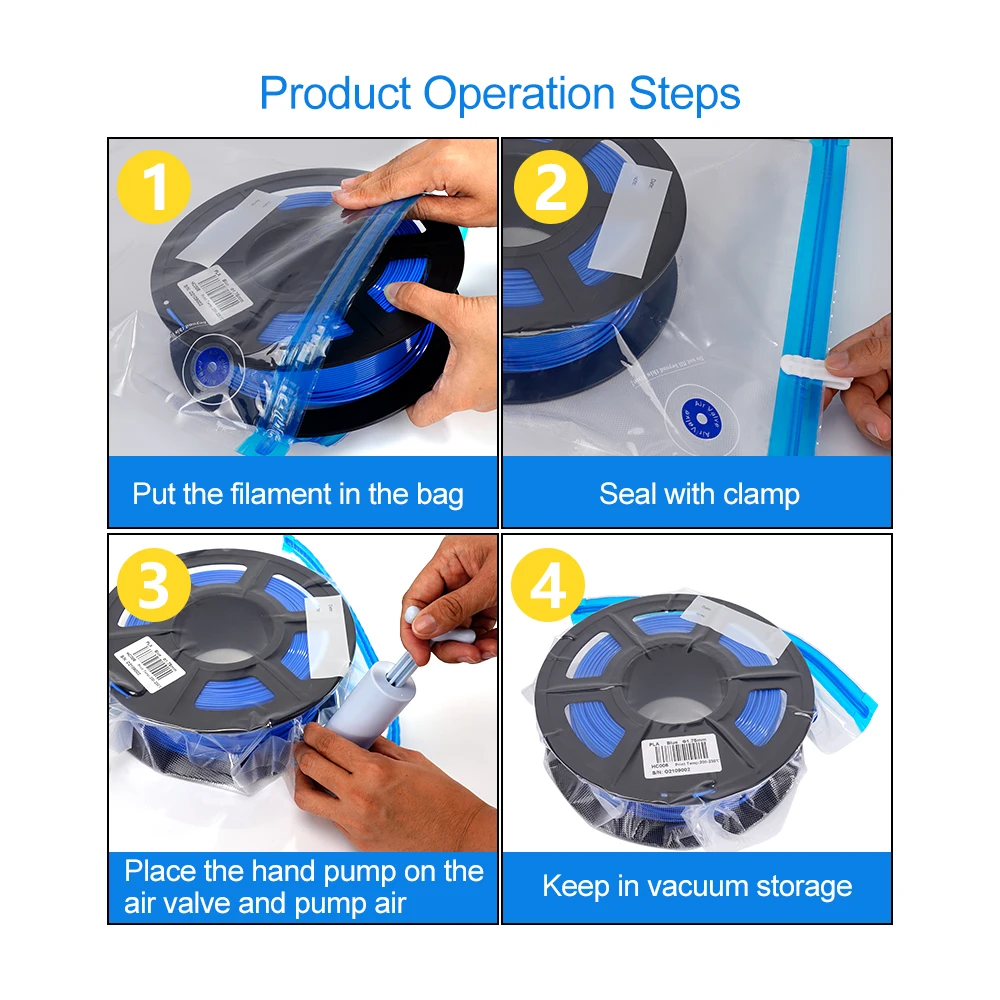 Kingroon 3d Impressora Pla Abs Tpu Filamento Bolsa de Vácuo de Armazenamento Secador de Filamento Safekeep Umidade Resistente Peças de Impressora 3d - Imagem 6