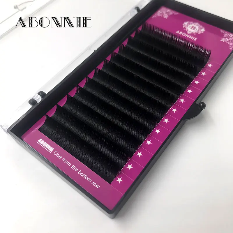 Abonnie 12rows 8-18mm natural eyelash extensions Faux mink lash soft individual eyelashes Professional makeup lashes | Красота и