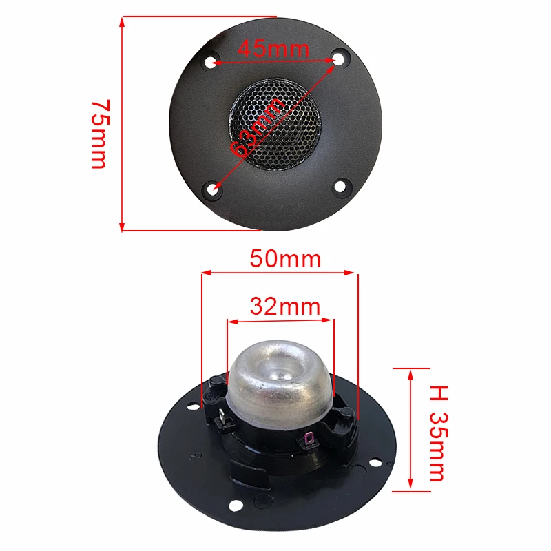 15W Silk Film Tweeter Speaker 3 Inch 4Ohm Hifi Treble Neodymium Audio Speaker With Aluminum Heat Sink Home Theater DIY 2Pcs