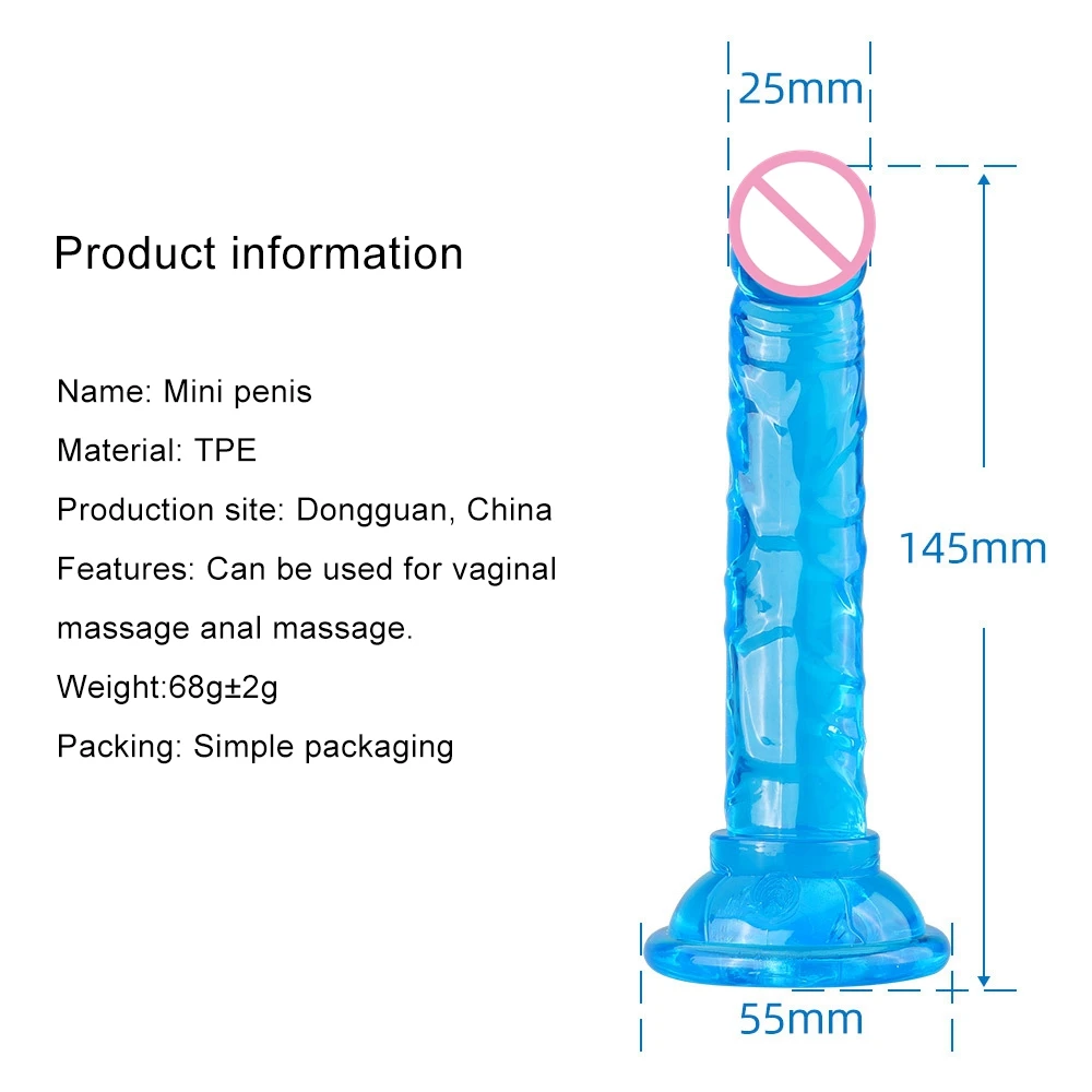 Porno Mini Jelly Dildo For Woman Small Penis Sex Toy Sucker Penis Crystal Transparent Quality TPE Sex Toys Female Shop sex toys