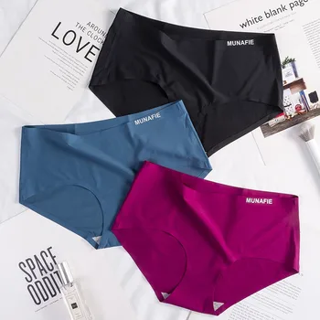 

Women Seamless Panties Ultra-thin Underwear Comfort Intimates Sexy Lingerie Mid-Rise Female One piece of seamless silk briefs
