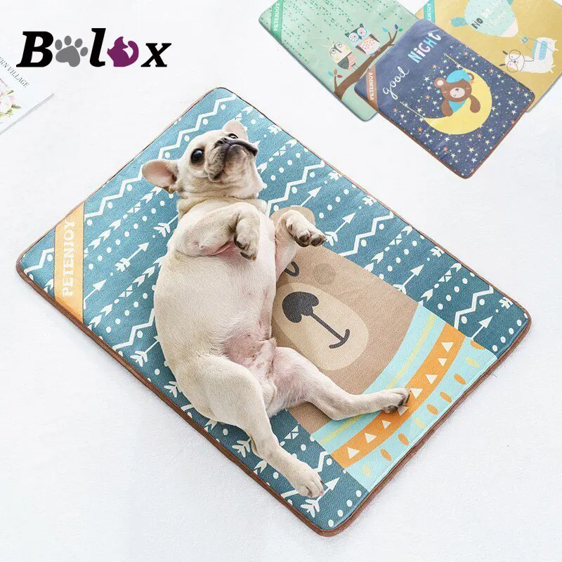 bolux Cartoon Pet Dog Cooling Mat Summer Wearproof Small Medium Large Dog Beds Mats Breathable Washable Puppy Bed Waterproof