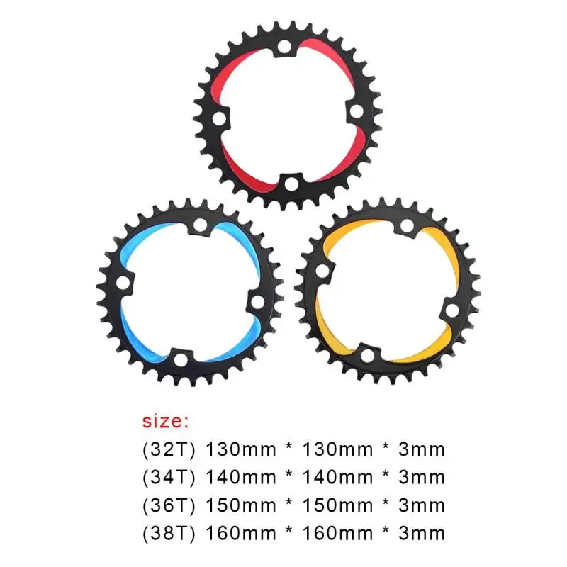 Hot Sale Single Plate Delicate Design Bicycle Round Narrow Chainring MTB 104BCD Tooth Single Plate Parts Dual Color