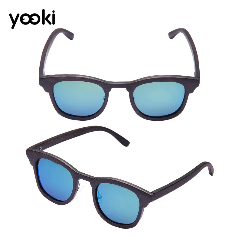Мужские солнцезащитные очки с оправой из бамбука ручной работы деревянная оправа поляризованные зеркальные линзы классические Gafas de sol UV400 - Цвет линз: No 2