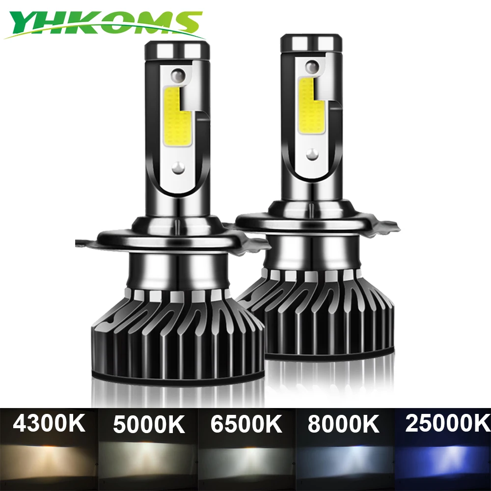 Автомобильная светодиодная лампа YHKOMS для фар головного света H4 H7 3000 K 4300 5000 6500 8000