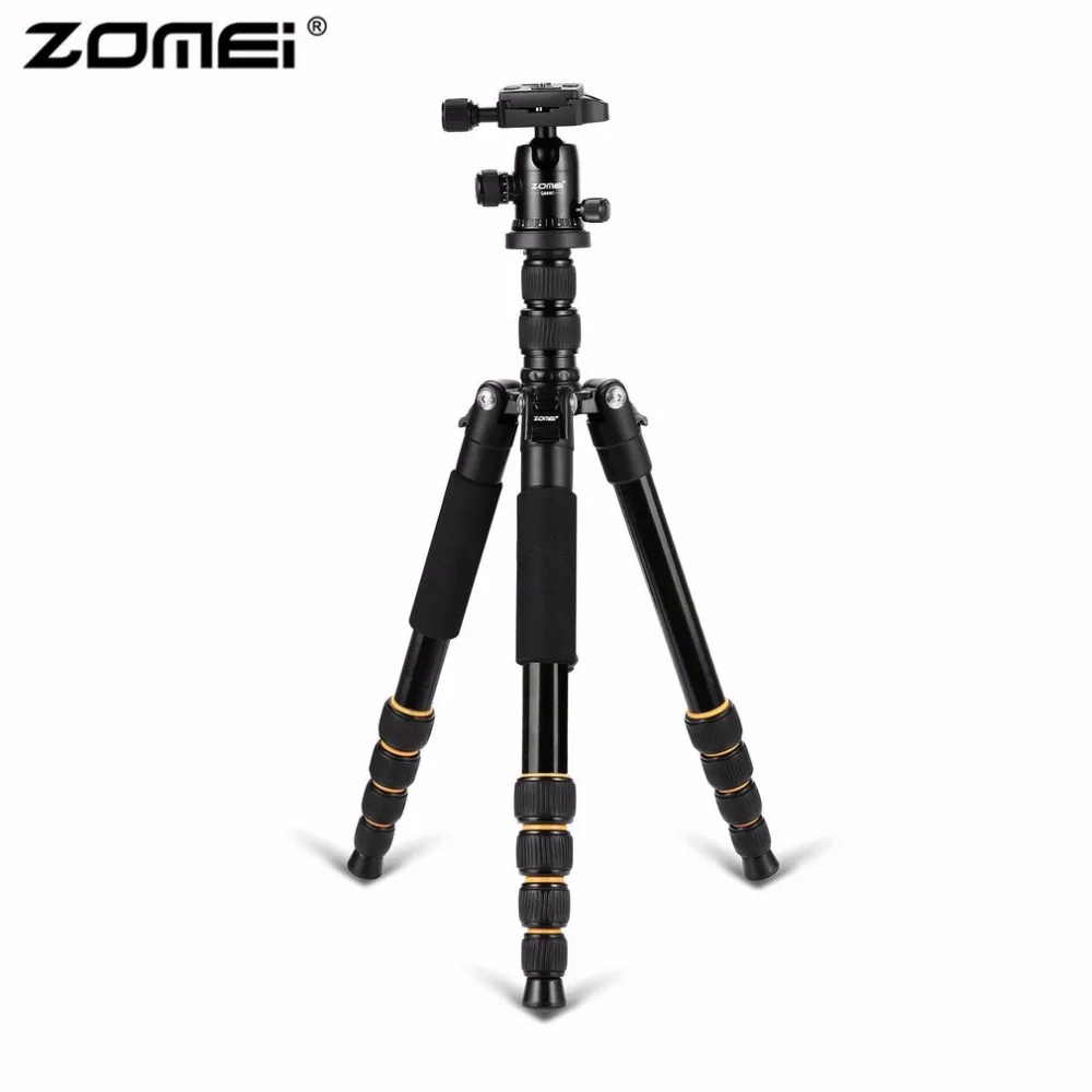 Zomei Q666 Professional Camera Tripod Lightweight Portable Travel Aluminum Monopod With 360 Degree Ball Head For DSLR Camera