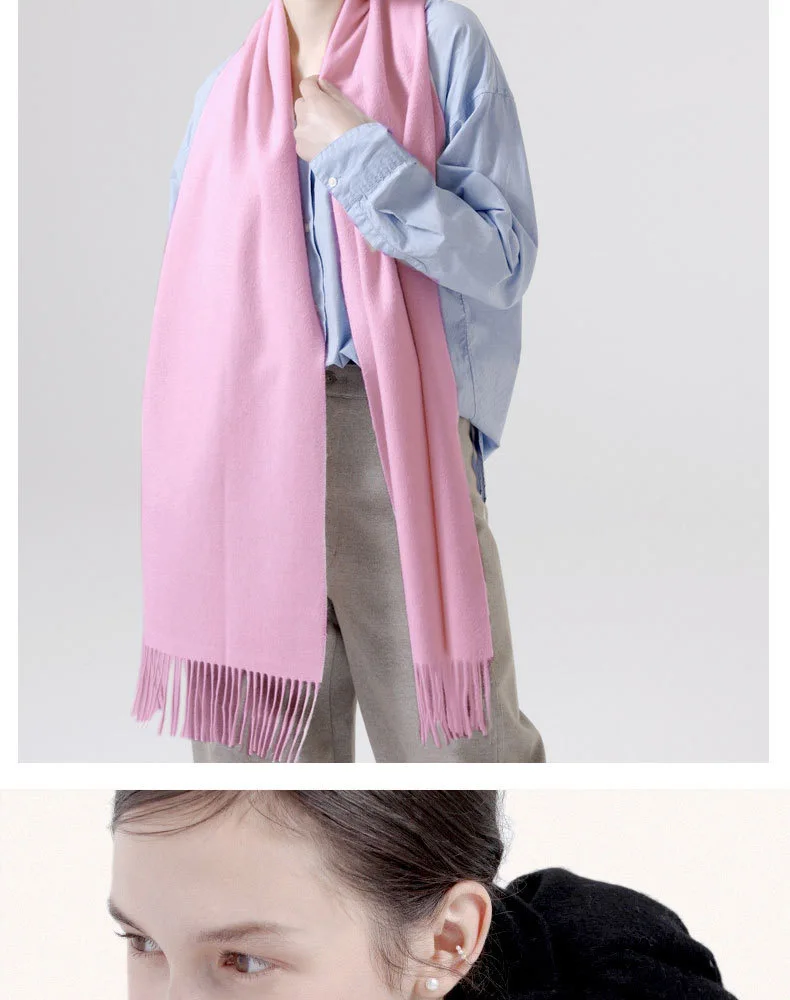 SupSindy зимний женский шарф мягкий теплый 120 г кашемир шерсть шарфы для женщин роскошный пашмины шаль длинный шарф с кисточками женский