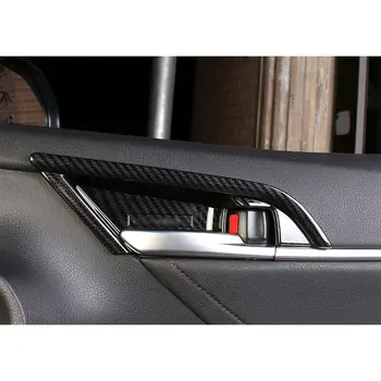 

Auto Door Handle Bowl Cover Trim Black For Toyota Camry 2018-2020 Carbon Fiber Style ABS