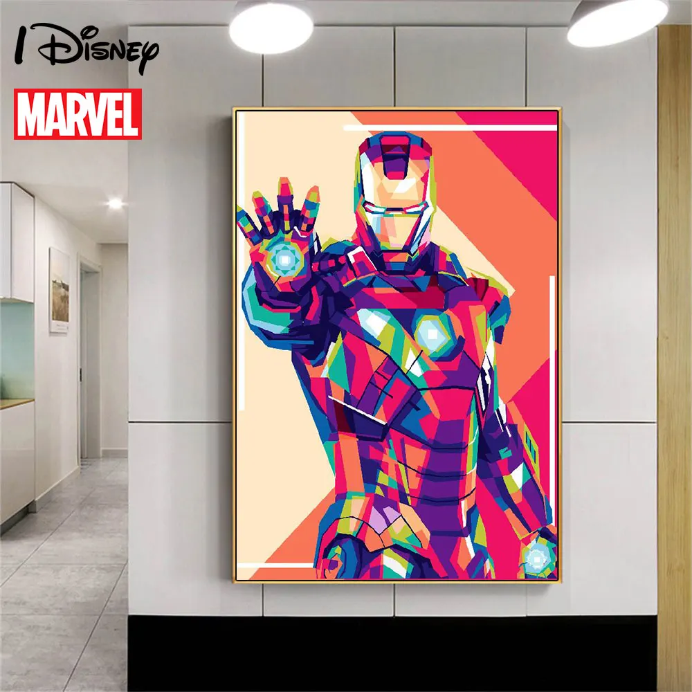 Affiche de Marvel Iron Man pour chambre d'enfant, peinture d'art graffiti, impression sur toile, anime Disney, The Avengers, Street Pop Art, photo murale