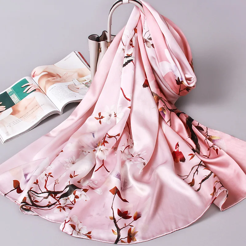 Women's Silk Scarf in Cherry Blossom Pink
