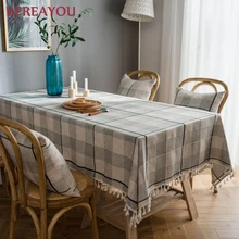 Vintage Table Cloths Rectangular Lattice Embroidered Tassel Tablecloth For Home Picnic Kitchen Dining Table Cover mantel antimancha