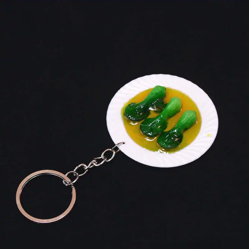 LXJERY 14 видов стилей имитация китайской еды брелок ПВХ брелок для женщин сумка Шарм брелок кулон подарки ювелирные изделия - Цвет: Greens