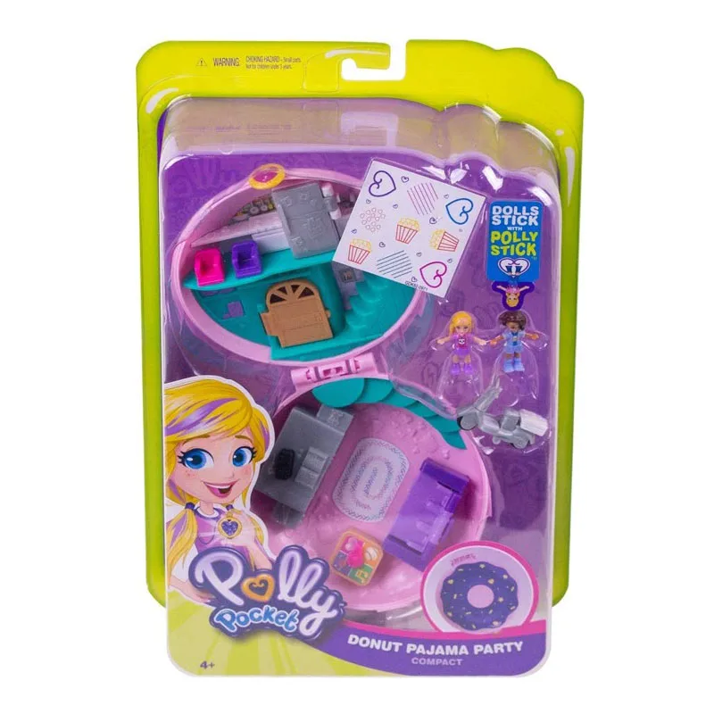 Оригинальный Карманный игровой набор Polly World Treasure Box в виде пончика пижамы для