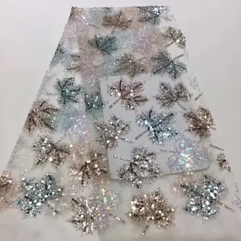 

Graceful party French lace with sequins nice net fabric for making sexy dress PAN297(5yards/lot) many color