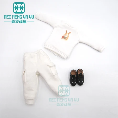 Blyth clothe Модная белая футболка повседневный костюм кожаная обувь для Blyth Azone кукла 1/6 аксессуары - Цвет: TZ--02