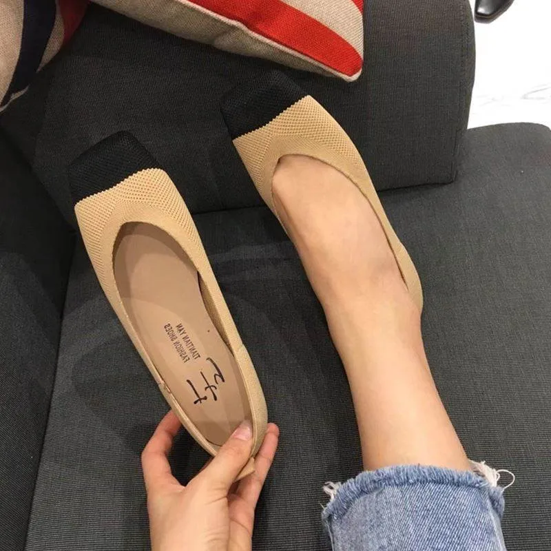 Женские вязаные мокасины на толстом каблуке лоферы разных цветов с V образным