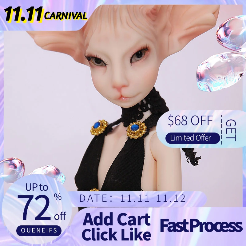 OUENEIFS Sphynx cat BJD SD Doll 1/4 Body Model Girls Boys Toys High Quality Figures Shop Free Eyes Resin Gift For Xmas