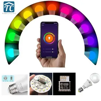 

Color Changing 9W 10W Smart Light Bulb E27 RGB LED Bulb Tuya Smart Life APP Control Wifi Hue Light Alexa Compatible