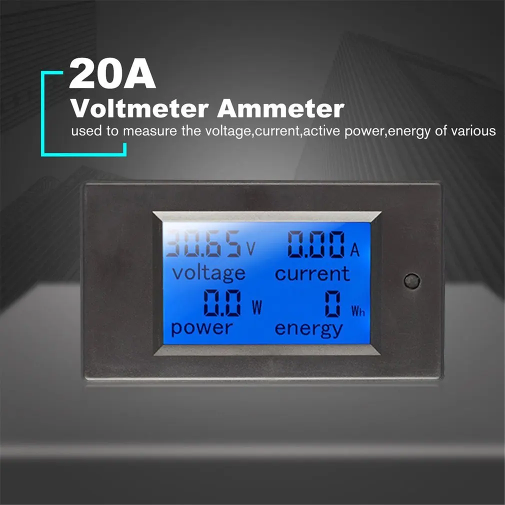 

Digital Power Energy Meter DC Voltmeter Ammeter Wattmeter Khw Power Monitor With Shunt Voltage Current Tester Battery Tester