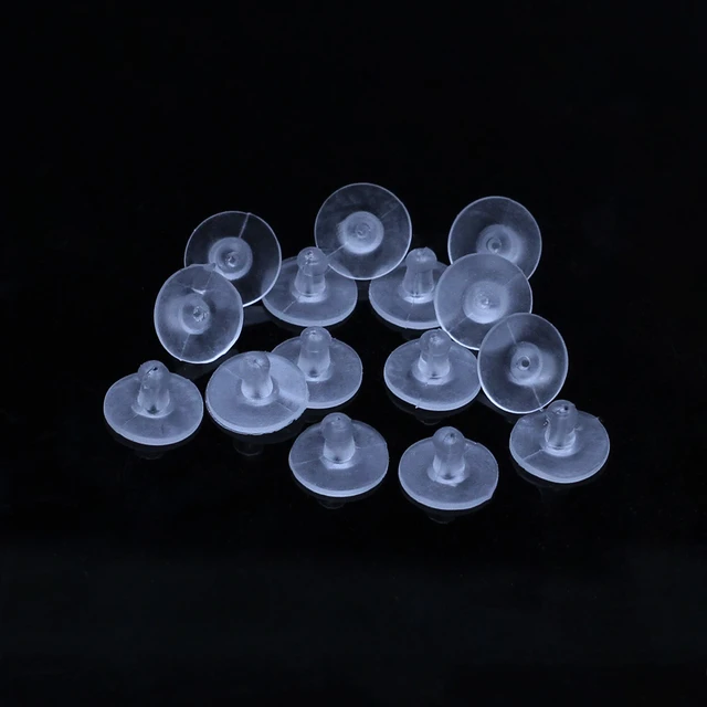 100pcs/lot Clear Soft Silicone Rubber Earring Backs Safety Bullet Stopper  Rubber Jewelry Accessories DIY Parts Ear Plugging - AliExpress