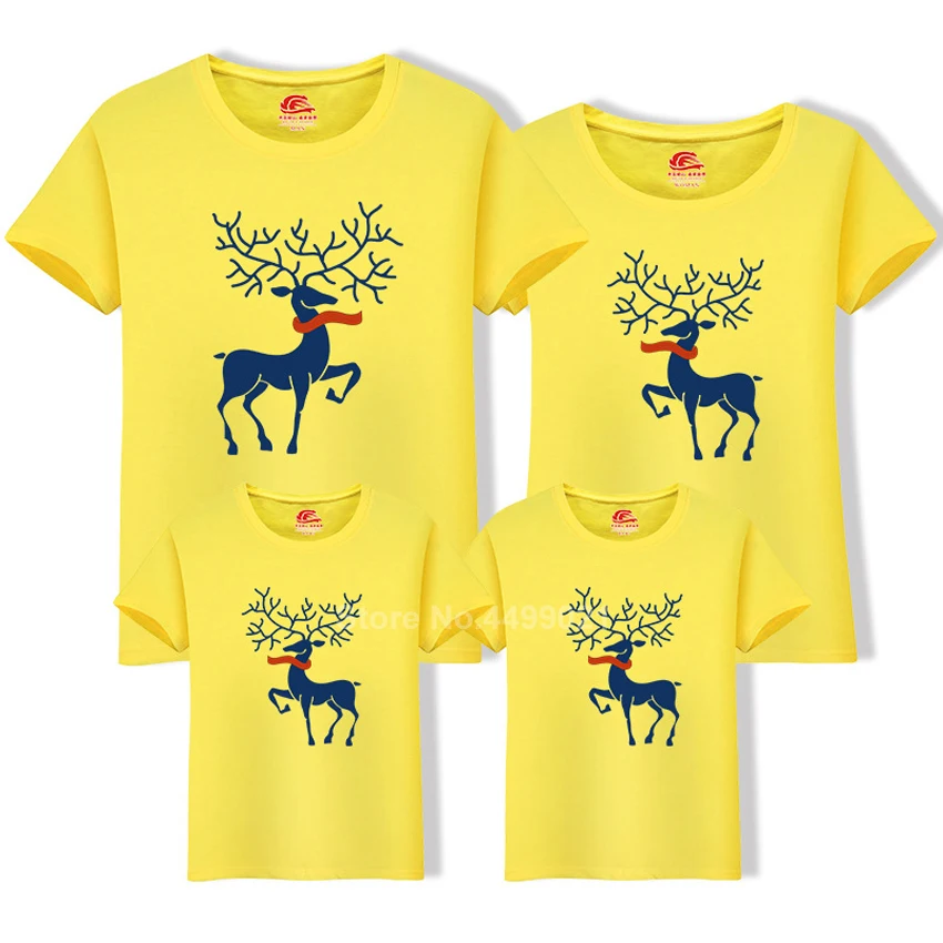 Одинаковые рождественские комплекты для семьи; футболка для мамы, дочки, папы и сына; хлопковая одежда с короткими рукавами и героями мультфильмов; топы