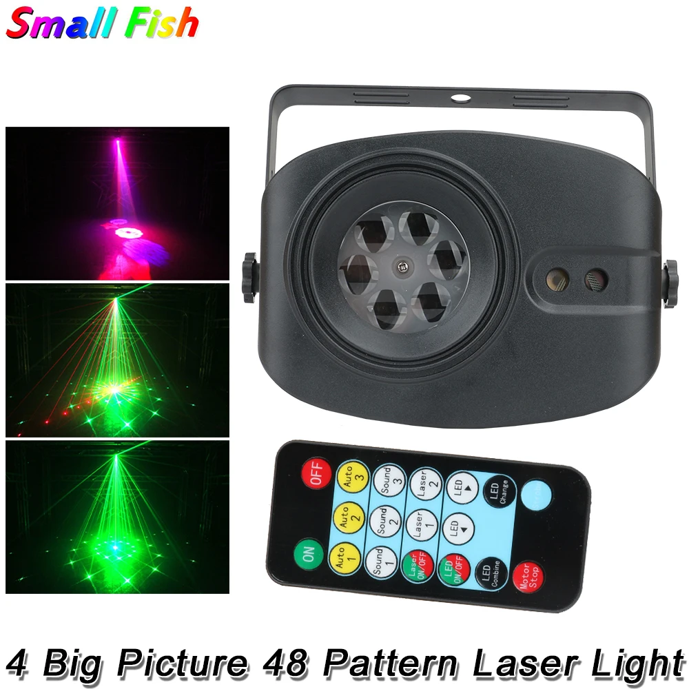 

4Pcs/Lot 13W 4 Big Picture 48 Pattern Laser Light RGB LED Laser Projector Stage Lighting Show Wedding Birthday Party DJ Light