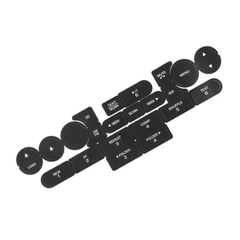 

beler Black Interior Front Multimedia AM FM CD Radio Stereo Button Repair Decals Stickers Fit For Ford Mustang