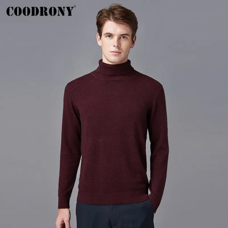 COODRONY Brand Turtleneck Sweater Men Pull Homme Autumn Winter Thick Warm Pullover Men Soft Cotton Wool Knitwear Sweaters 91119