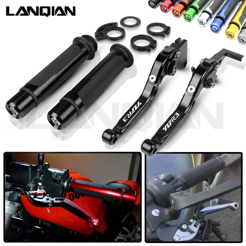 

For Yamaha YZF R3 Motorcycle CNC Brake Clutch Lever & 7/8 22MM Handlebar Grips YZFR3 2014 2015 2016 2017 2018 YZF R3 Accessories