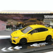 Tarmac работает 1: 64 Subaru Impreza WRX STI S207 NBR пакет желтый литой модельный автомобиль