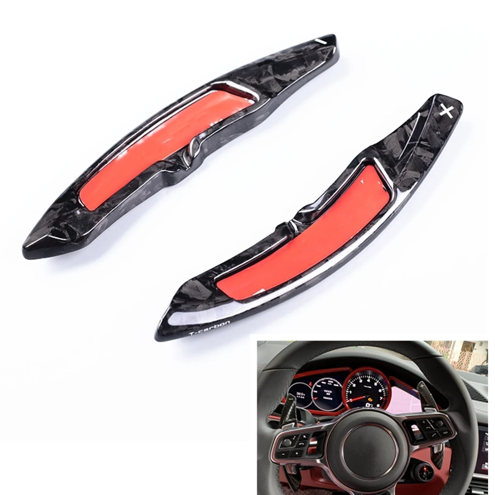 

Forged Carbon Fiber Steering Wheel Shift Shifter Paddle Extension For Porsche 718 2017-2019 Panamera Cayman 2.0T 2018-2021 Macan