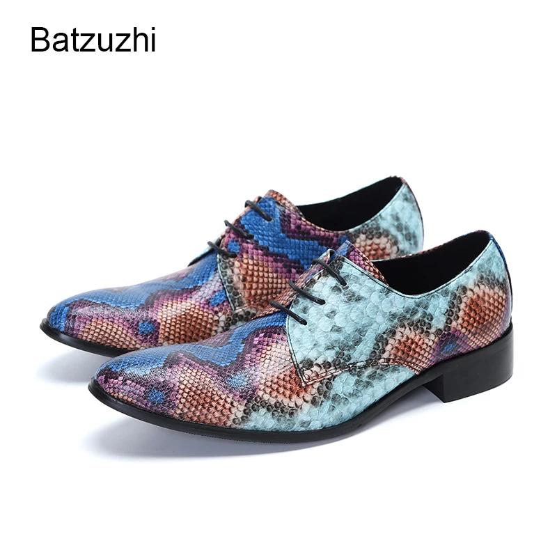

Batzuzhi Wedding Shoes Men Oxfords Luxury Handmade Men Dress Shoes Men Leather Pointed Toe Lace-up Zapatos Hombre, Big 38-46