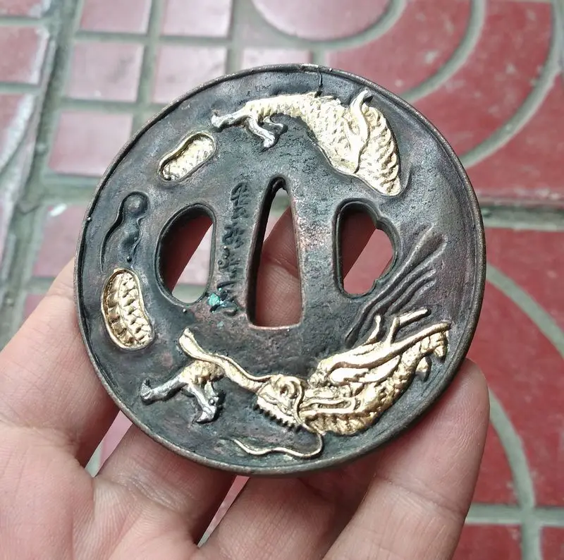 Винтажный прилегающий чехол Tsuba аксессуар для дракона часть японской катаны