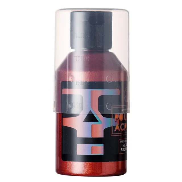 OPHIR 100ML Professional Pouring Acrylic Paint Fluid Marbling Paint for Artist DIY Art Supplies 36 Colors for Choose 31 METALLIC BROWNRED