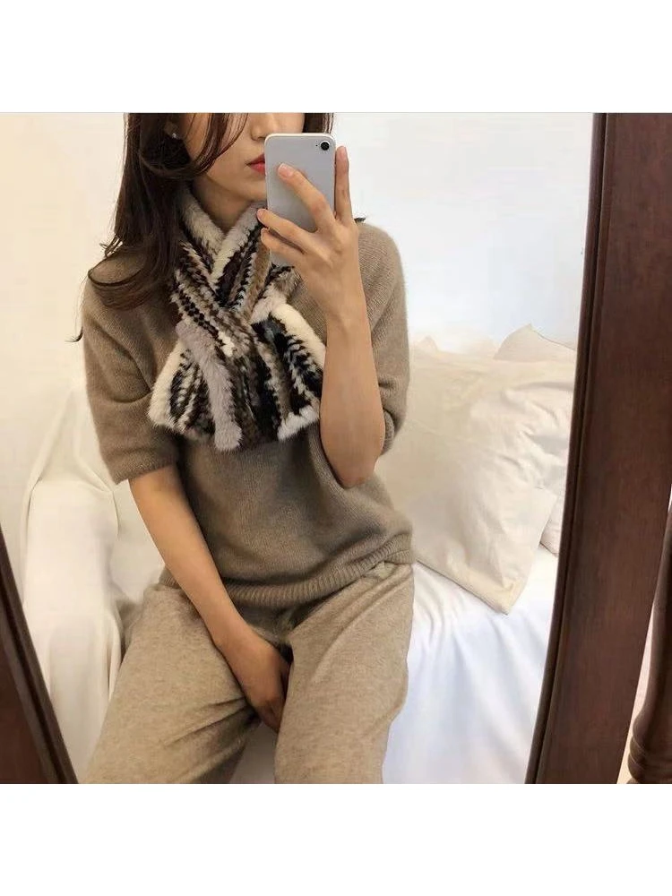 

Real fur collar fur scarf versatile fur shawl mink fur collar winter new style fashion scarf