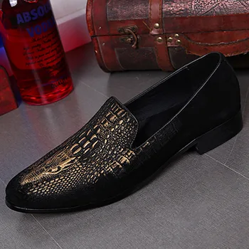 

Hommes Chaussures Korean Style Cowhide Slip-on Pointed Metal Toe Loafers Men Genuine Leather Full Grain Leather Cow Leather