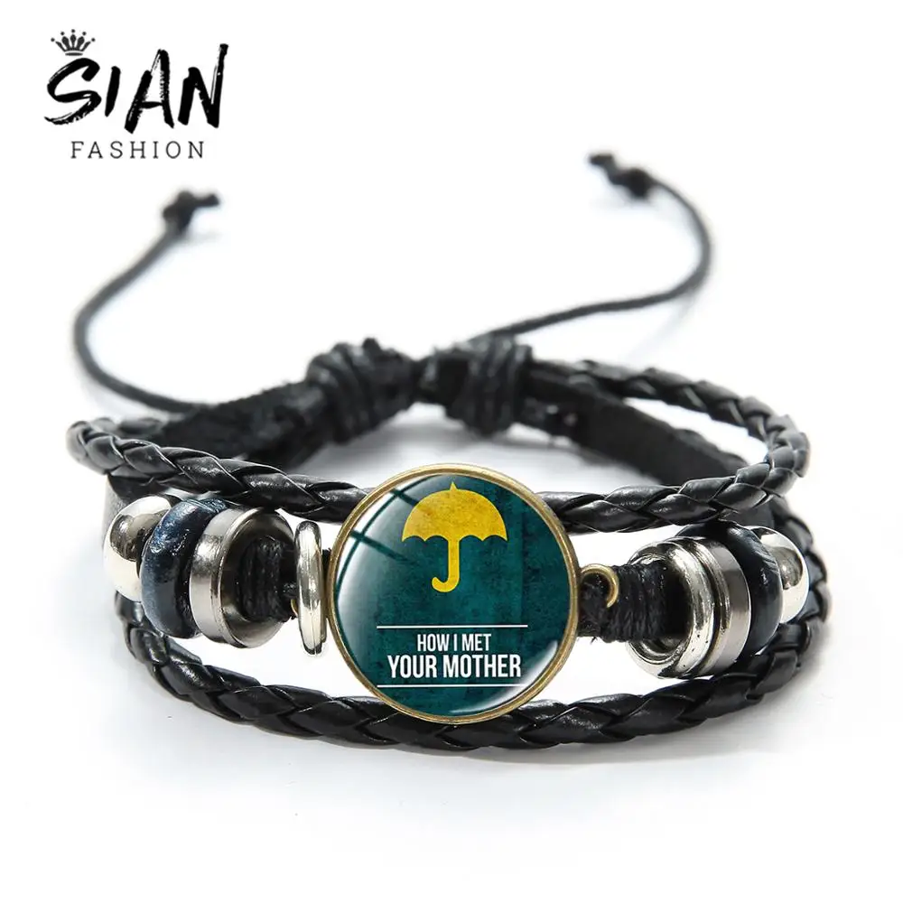 SIAN Yellow Umbrella How I Met Your Mother Charm Bracelet голубой французский Рог фото стеклянный купол